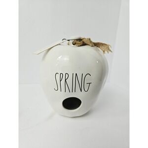 Rae Dunn Spring Bird house decoration white NWT Magenta 7" ceramic